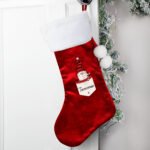 Personalised Gonk Family Design (Young Boy) Luxury Red Pom Pom Christmas Stocking - Image 4