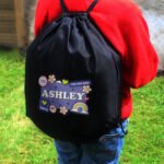 Personalised Children's 'Good Vibes' Design Black Kit Bag - Image 2