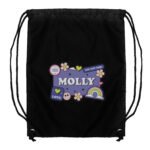 Personalised Children's 'Good Vibes' Design Black Kit Bag - Image 5