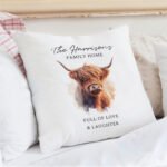 Personalised Any Message Highland Cow Design Filled Cushion - Image 2