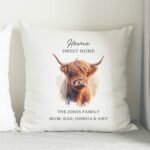 Personalised Any Message Highland Cow Design Filled Cushion - Image 4