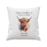 Personalised Any Message Highland Cow Design Filled Cushion - Image 5
