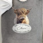 Personalised Highland Cow Design Grey Laundry Bag - Image 2