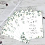 Personalised Botanical Design Wedding 'Save The Date' Cards (36 Pack)