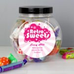 Personalised Pink 'Retro Sweets' Design Sweet Jar - Image 2