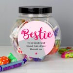 Personalised '#Bestie' Sweet Jar