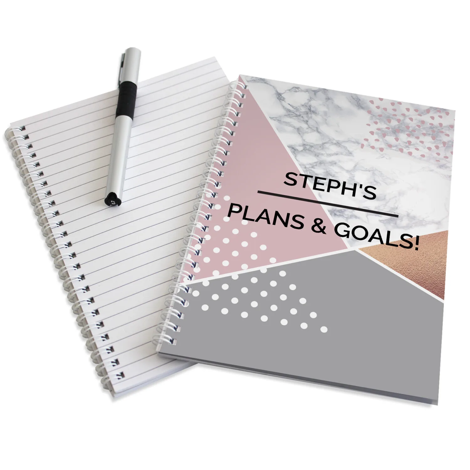 Personalised Geometric Design A5 Notebook - Image 3