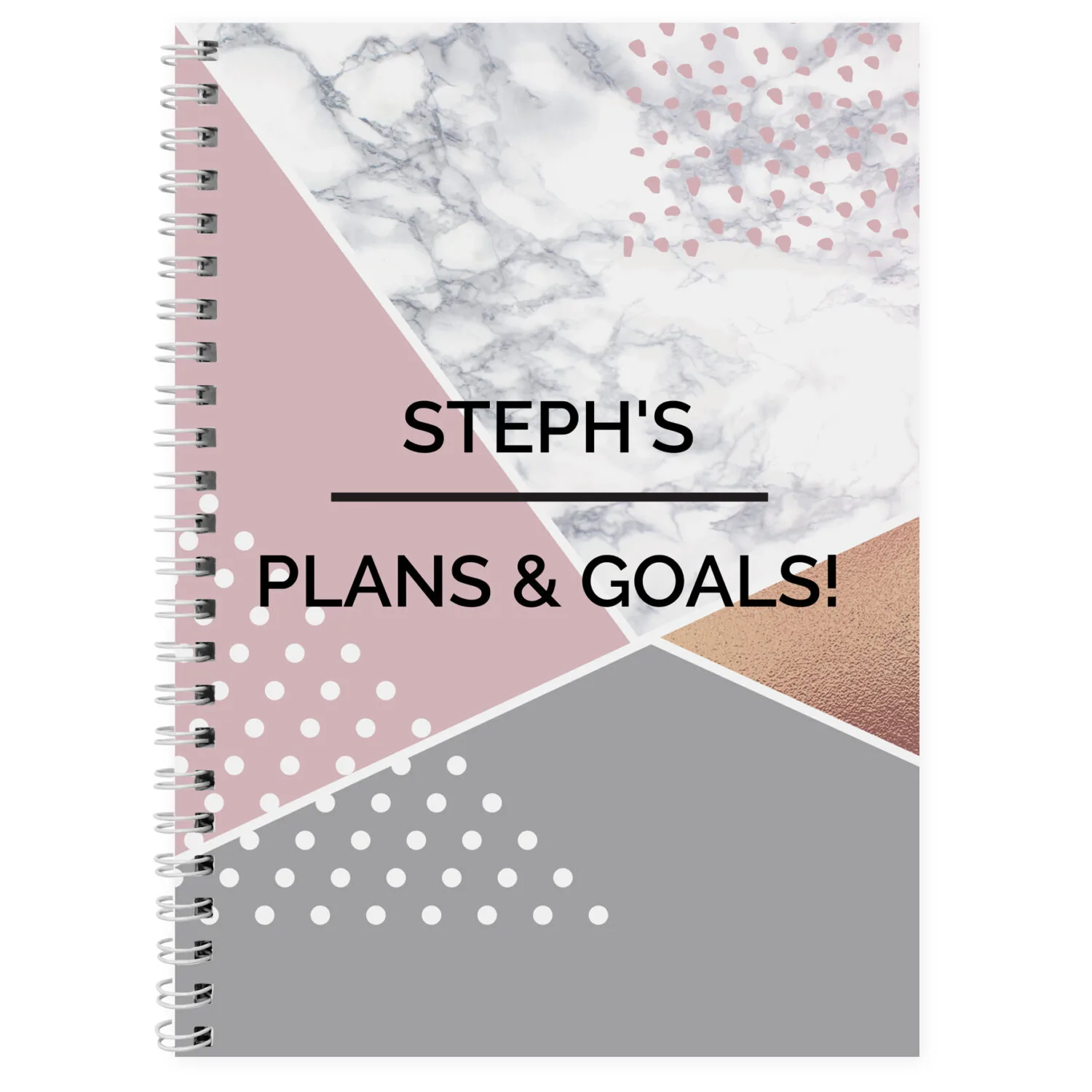 Personalised Geometric Design A5 Notebook - Image 4