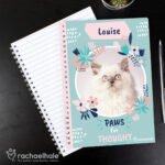 Personalised Rachael Hale 'Paws For Thought' Cat A5 Notebook - Image 2