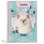 Personalised Rachael Hale 'Paws For Thought' Cat A5 Notebook - Image 3