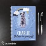 Personalised Rachael Hale 'Believe in Yourself' Dalmatian A5 Notebook - Image 3