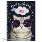 Personalised Rachael Hale Space Cat Design A5 Notebook - Image 4
