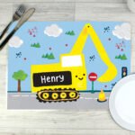 Personalised Children's Digger Themed Placemat - Image 5