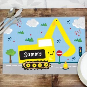 P0512AA53 Personalised Children's Digger Themed Placemat