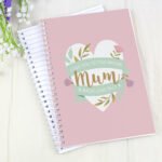 Personalised Any Message Floral Heart Design A5 Notebook