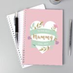 Personalised Any Message Floral Heart Design A5 Notebook - Image 2