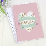 Personalised Any Message Floral Heart Design A5 Notebook - Image 3