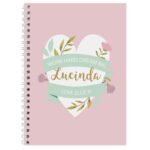 Personalised Any Message Floral Heart Design A5 Notebook - Image 5