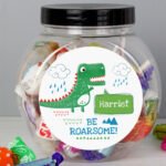 Personalised Children's Dinosaur 'Be Roarsome!' Sweet Jar