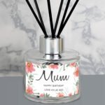 Personalised Floral Sentimental Design Glass Reed Diffuser