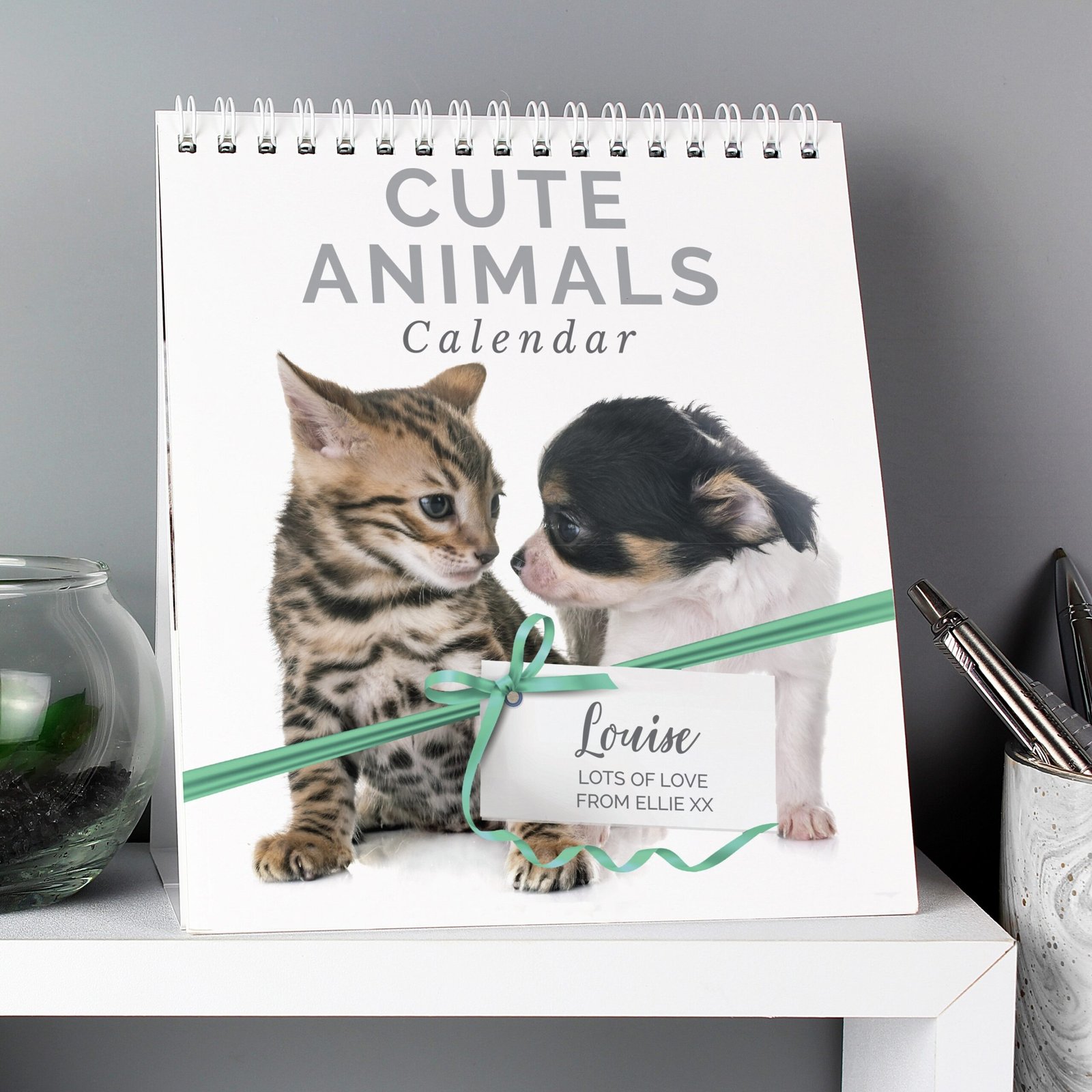 P0512AB12 Personalised Cute Animals Desk Calendar Personalised Cute Animals Desk Calendar - Image 1