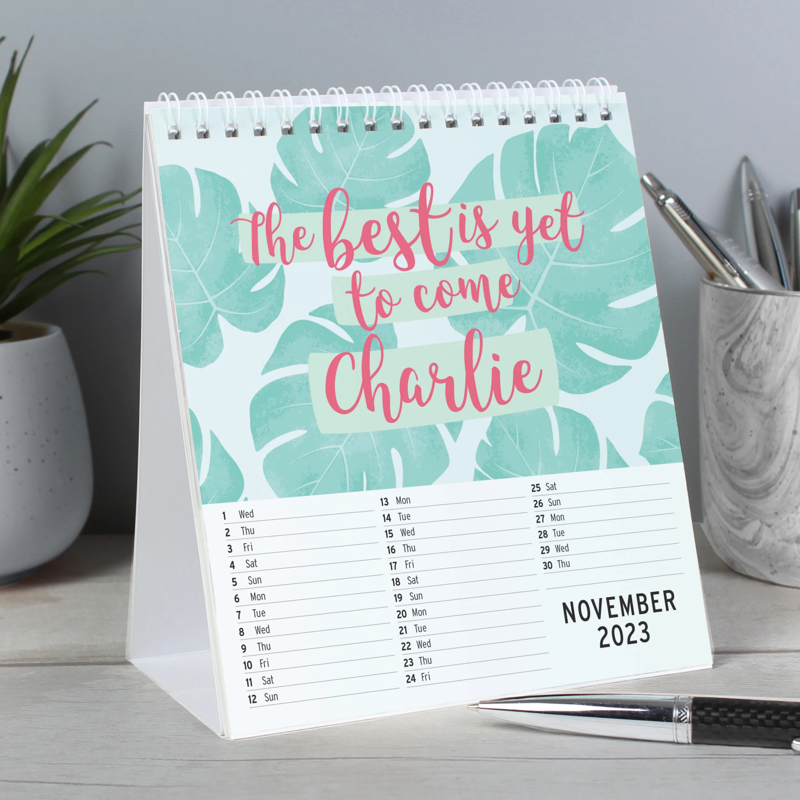 Personalised 'A Year of Positive Thinking' Motivational Quotes Desk Calendar - Image 5
