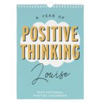 Personalised 'A Year of Positive Thinking' Motivational Quotes A4 Wall Calendar - Image 6