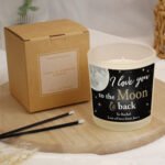 Personalised 'I Love You To The Moon & Back' Scented Frosted Glass Jar Candle - Image 2