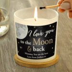 Personalised 'I Love You To The Moon & Back' Scented Frosted Glass Jar Candle - Image 3