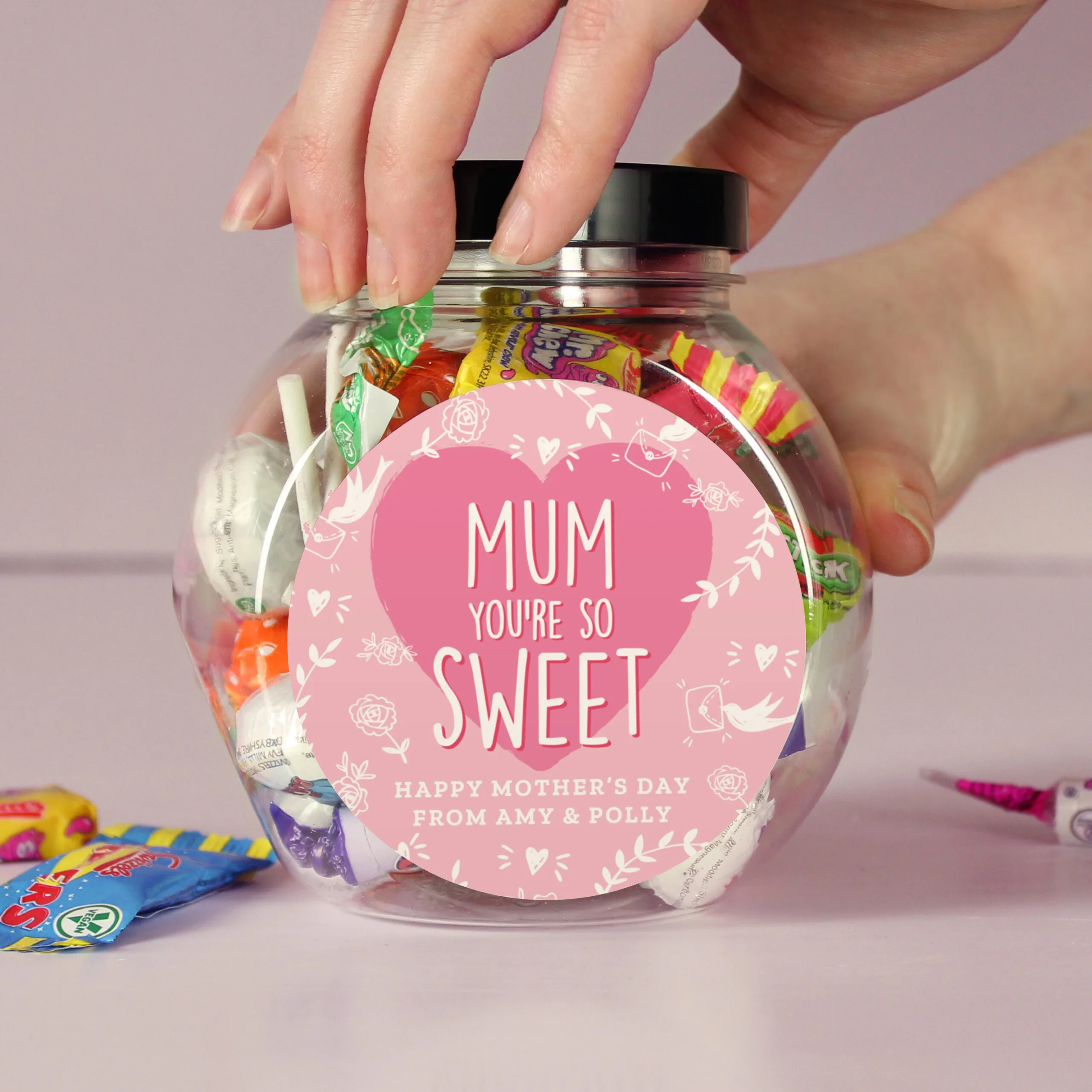 Personalised 'You're So Sweet' Heart Design Sweet Jar - Image 4