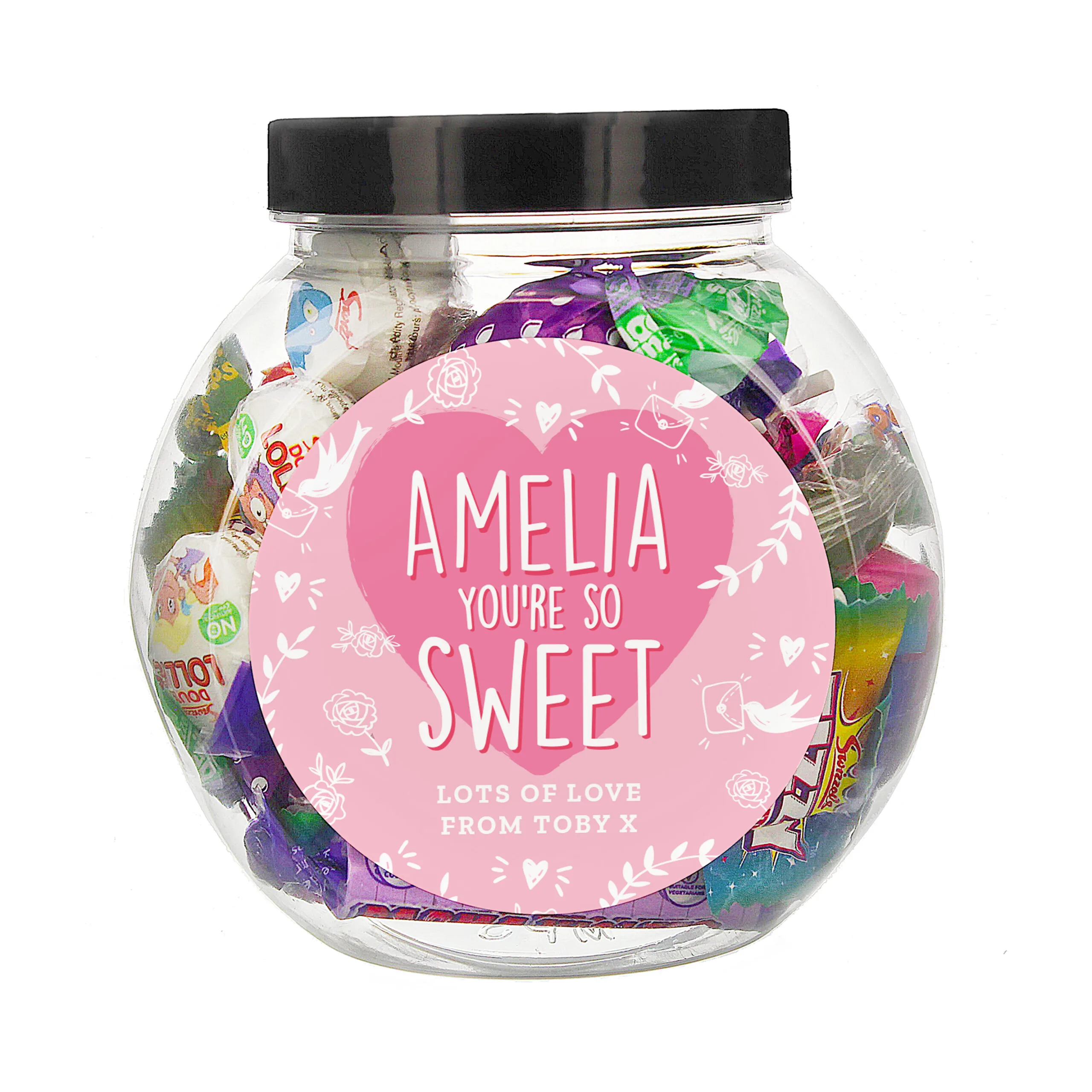 Personalised 'You're So Sweet' Heart Design Sweet Jar - Image 5