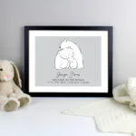 Personalised Any Message Polar Bear Design Family Black Framed Print - Image 3