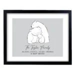 Personalised Any Message Polar Bear Design Family Black Framed Print - Image 4