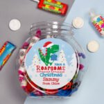 Personalised Children's Dinosaur 'Have a Roarsome Christmas' Sweet Jar - Image 4