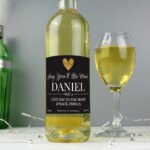 Personalised Any Message Gold Heart Motif Bottle of White Wine - Image 3