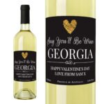 Personalised Any Message Gold Heart Motif Bottle of White Wine - Image 5