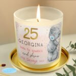 Personalised Me to You 'Born To Sparkle And Shine' Birthday Scented Frosted Glass Jar Candle