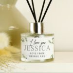 Personalised Any Message Botanical Design Glass Reed Diffuser - Image 3