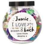 Personalised 'I Love You To The Moon & Back' Sweet Jar - Image 4