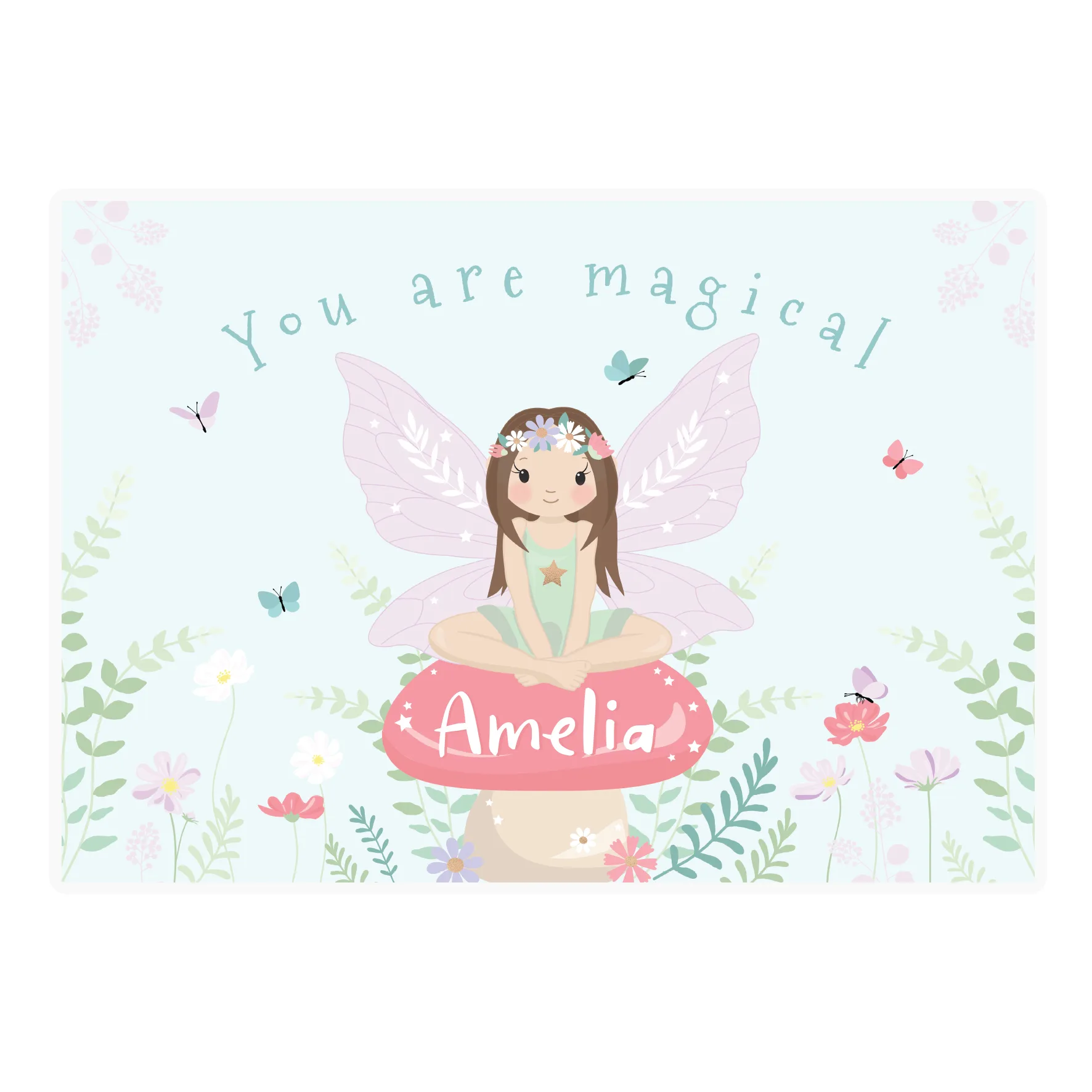 Personalised Children's 'You Are Magical' Toadstool Fairy Placemat - Image 5