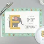 Personalised Children's Animal Alphabet Design Placemat