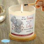 Personalised Me to You 'All of Me Loves All of You' Scented Frosted Glass Jar Candle