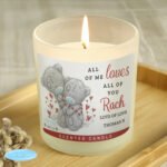 Personalised Me to You 'All of Me Loves All of You' Scented Frosted Glass Jar Candle - Image 2
