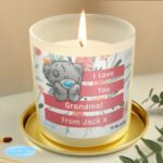 Personalised Me to You Floral Design Scented Frosted Glass Jar Candle