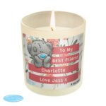 Personalised Me to You Floral Design Scented Frosted Glass Jar Candle - Image 5