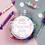 Personalised Rainbows & Sunshine Design Sweet Jar - Image 4