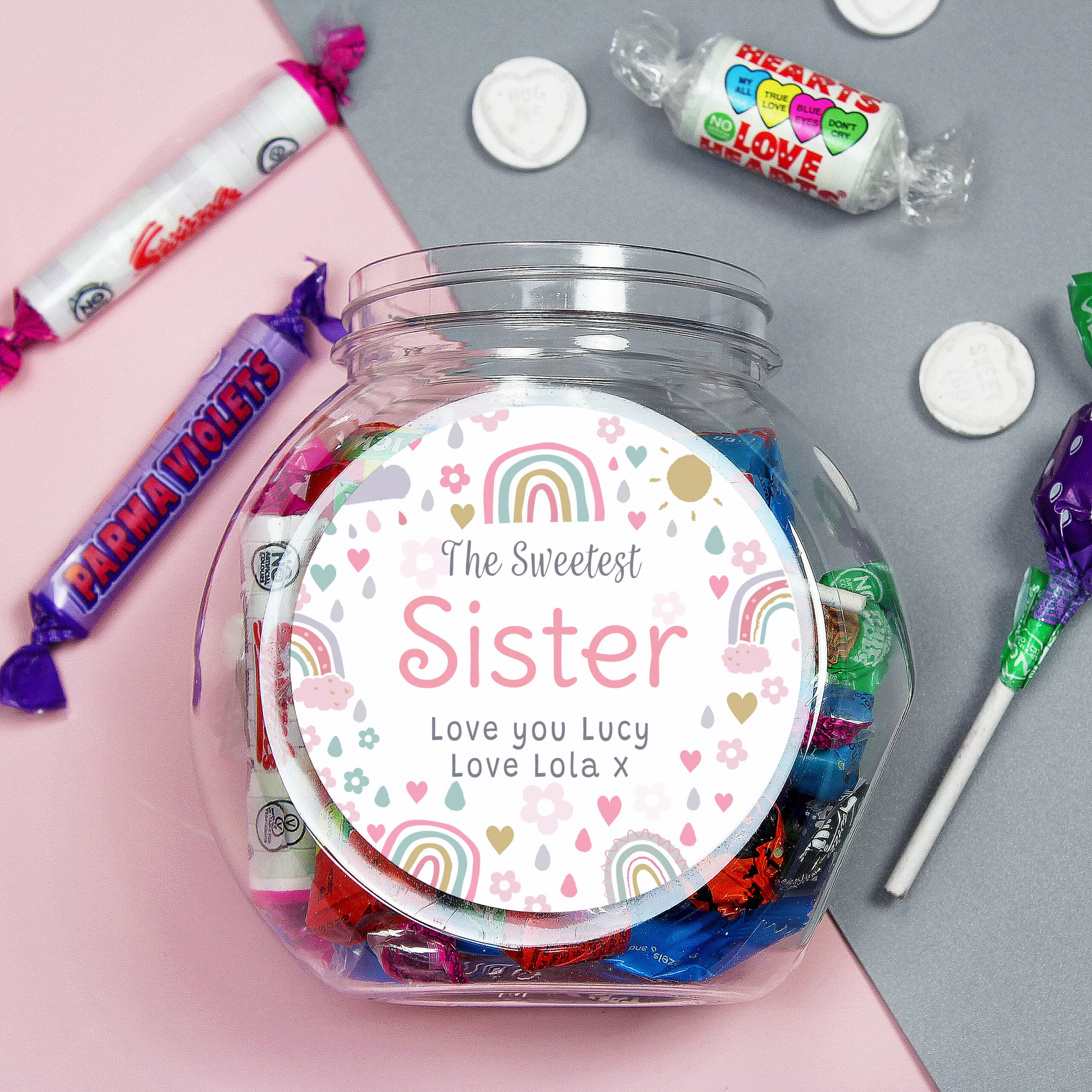 Personalised Rainbows & Sunshine Design Sweet Jar - Image 2