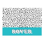 Personalised Blue Spotty Design Dog Pet Bowl Mat - Image 4