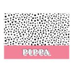 Personalised Pink Spotty Design Dog Pet Bowl Mat - Image 4