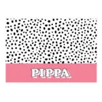 Personalised Pink Spotty Design Dog Pet Bowl Mat - Image 4